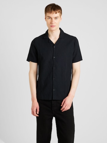 HOLLISTER Regular fit Button Up Shirt 'MAR4' in Black: front