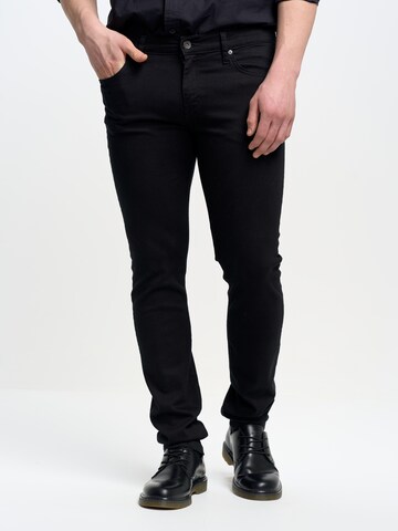 Slimfit Jeans 'Jeffray' di BIG STAR in nero: frontale