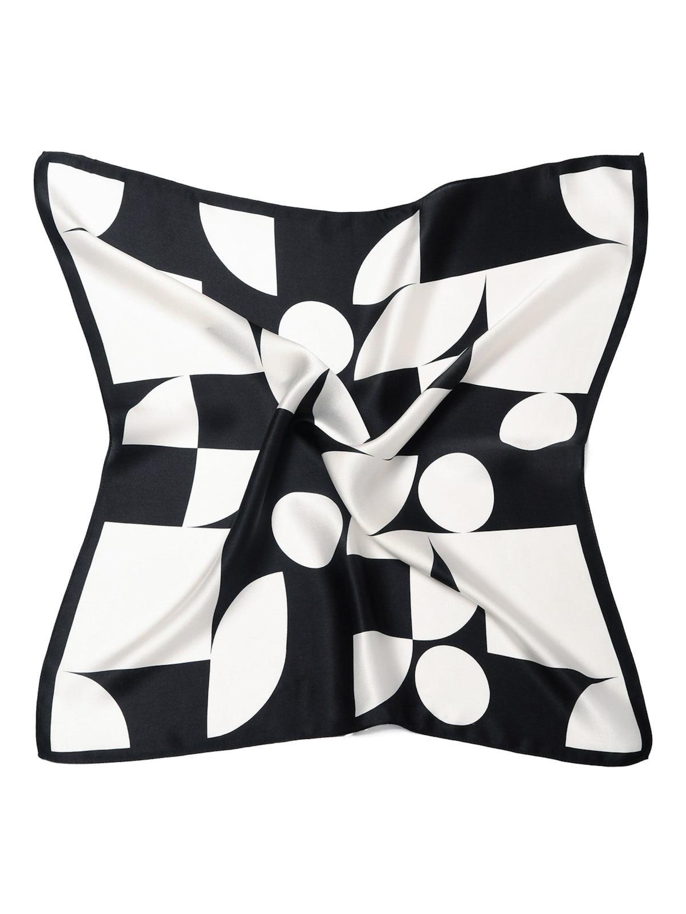 Sciarpa 'Seidentuch Geometrie  schwarz weiß' di MayTree in nero: frontale