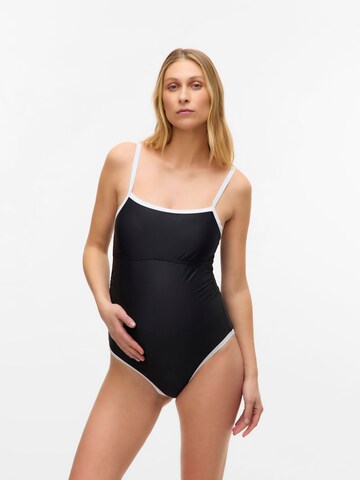 MAMALICIOUS Bralette Swimsuit in Black: front