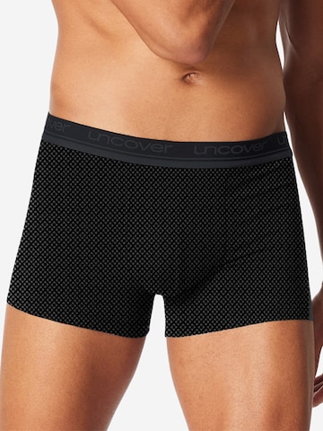 uncover by SCHIESSER Boxershorts 'Cotton' in Zwart: voorkant
