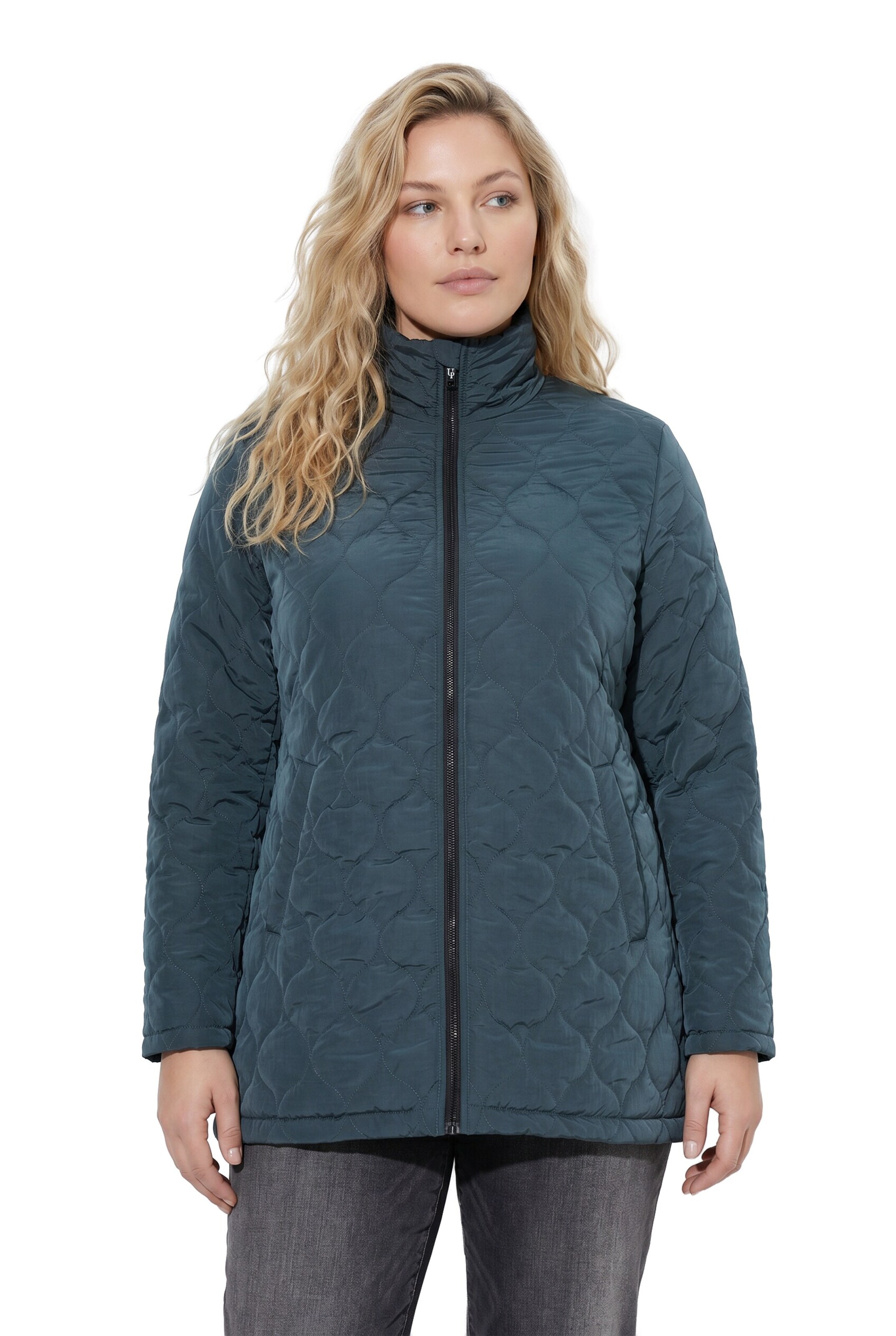 Ulla Popken Between-season jacket in Blue: front