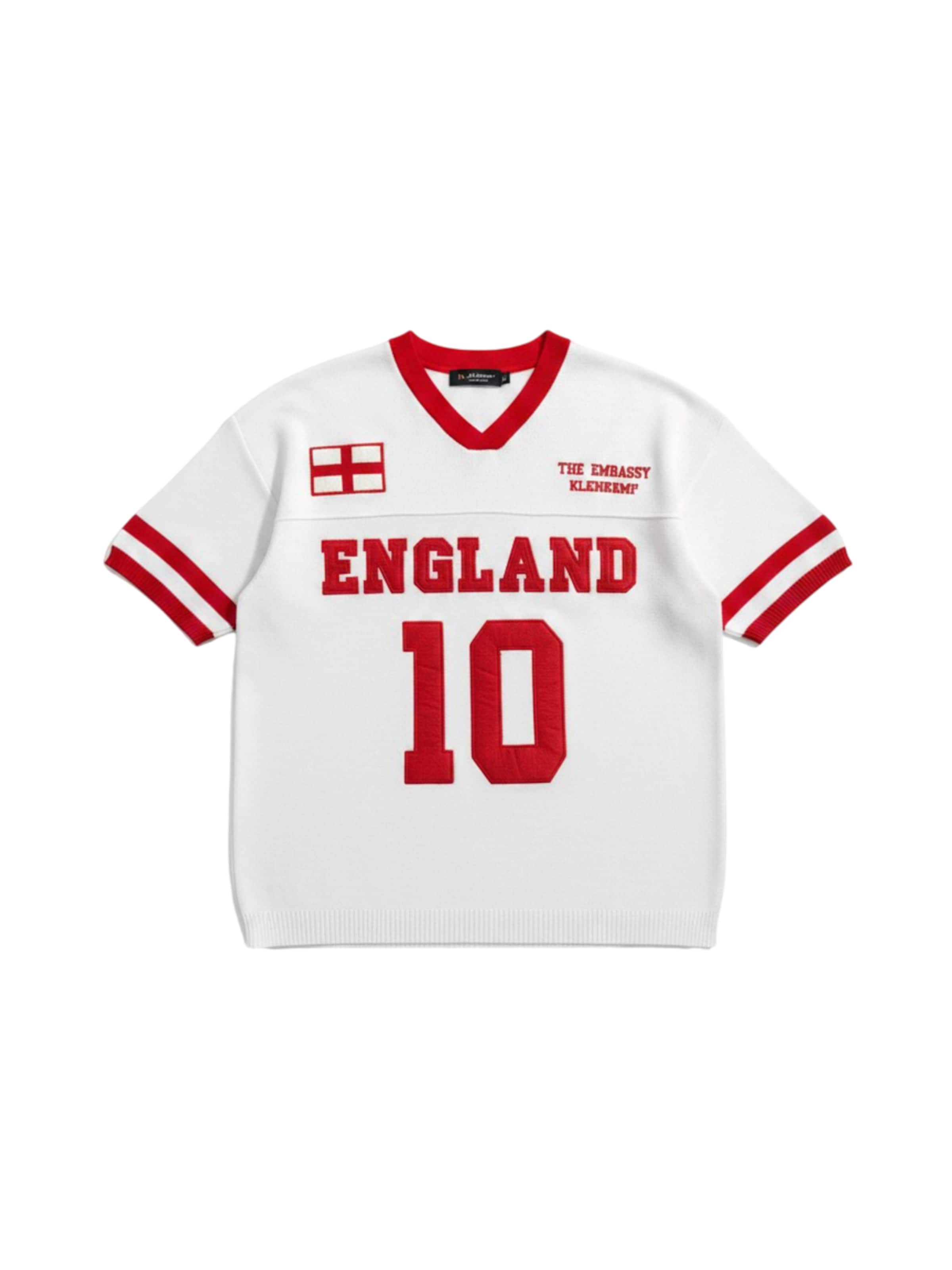 Kleidermafia - Camiseta 'Oversize England Knit T-shirt - White' en blanco: frente