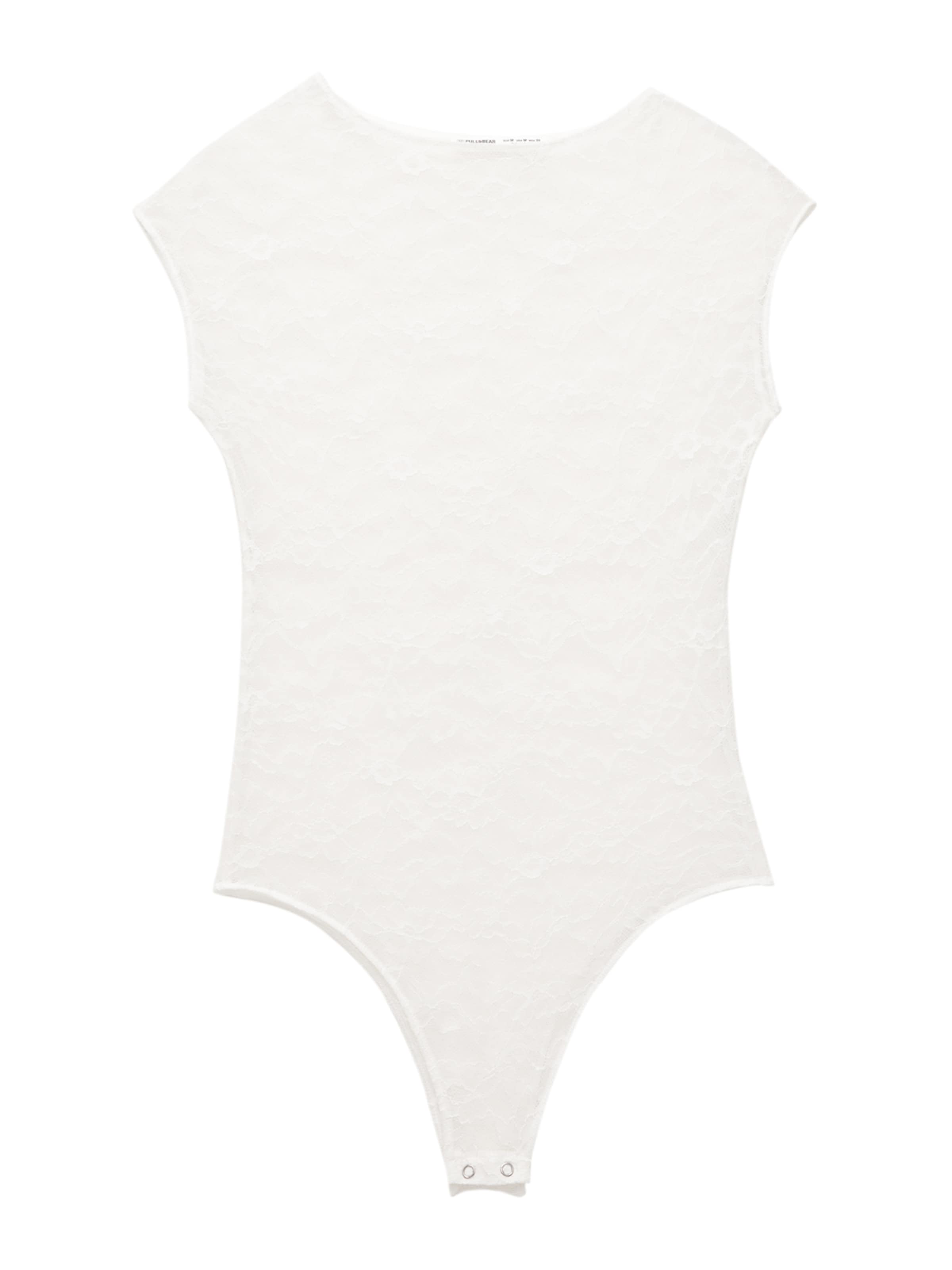 Pull&Bear Блуза боди в бяло: отпред