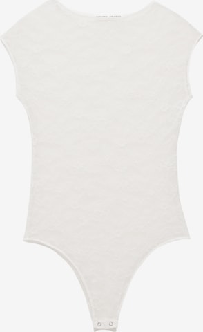 Shirtbody Pull&Bear en blanc : devant