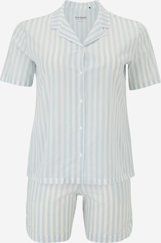 SCHIESSER Short Pajama Set 'Story' in Blue: front