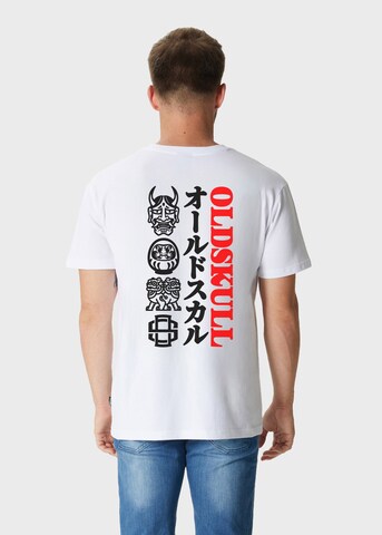 Oldskull Shirt 'Asian Icons Oldskull Graphic' in Wit