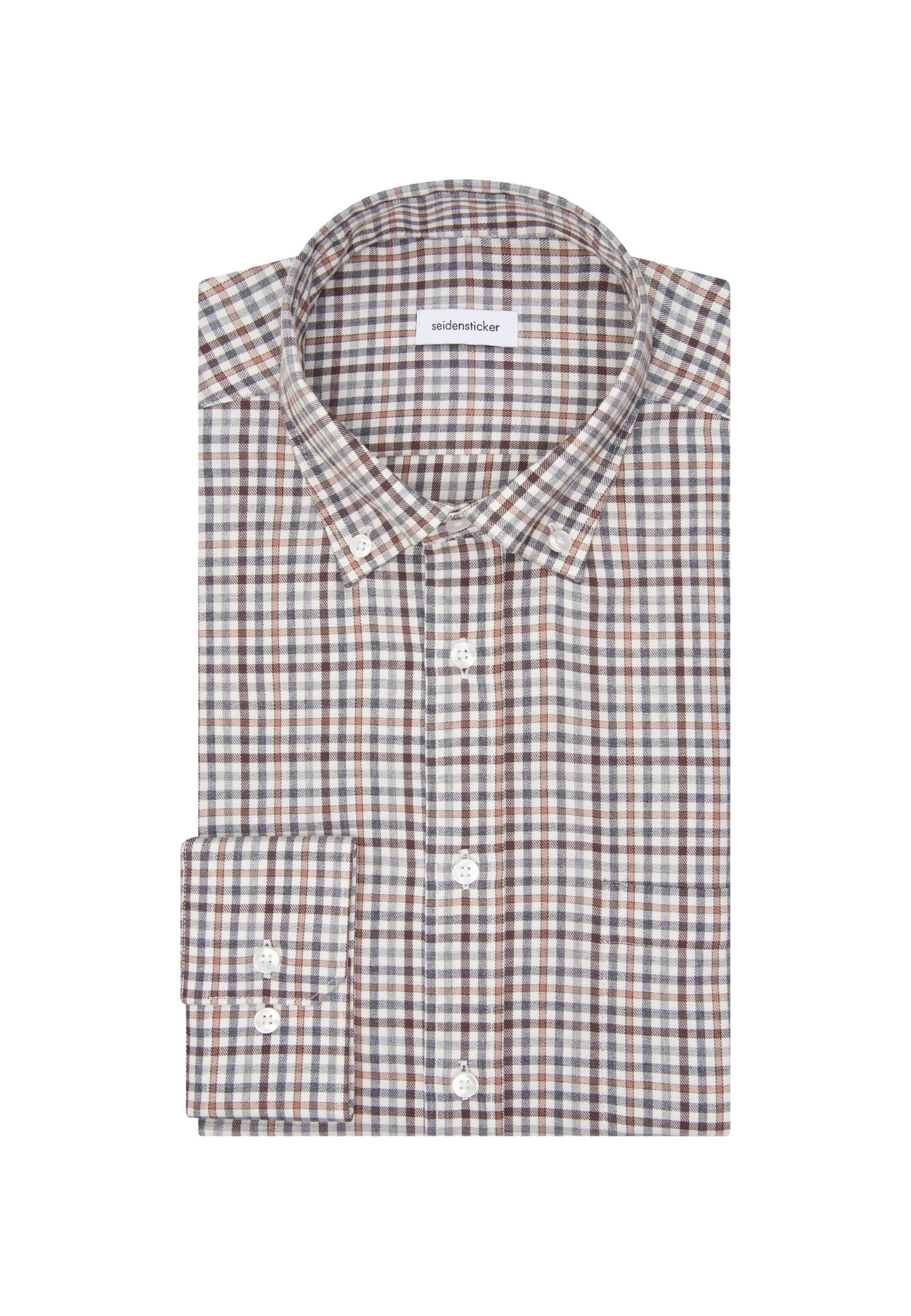 SEIDENSTICKER Regular fit Business shirt in Brown