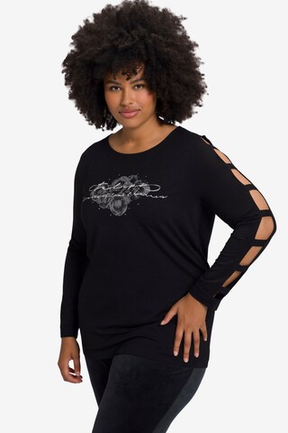 T-shirt Ulla Popken en noir : devant