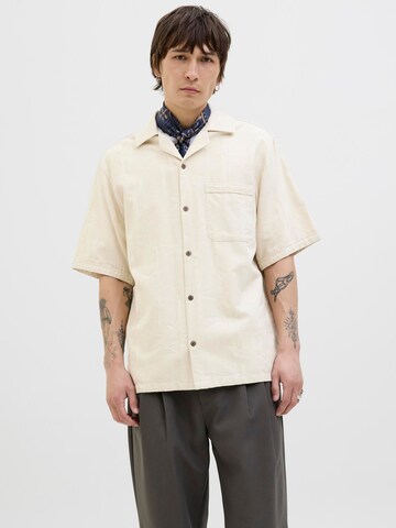 JACK & JONES Comfort fit Overhemd 'JPRBLULUKE' in Wit: voorkant