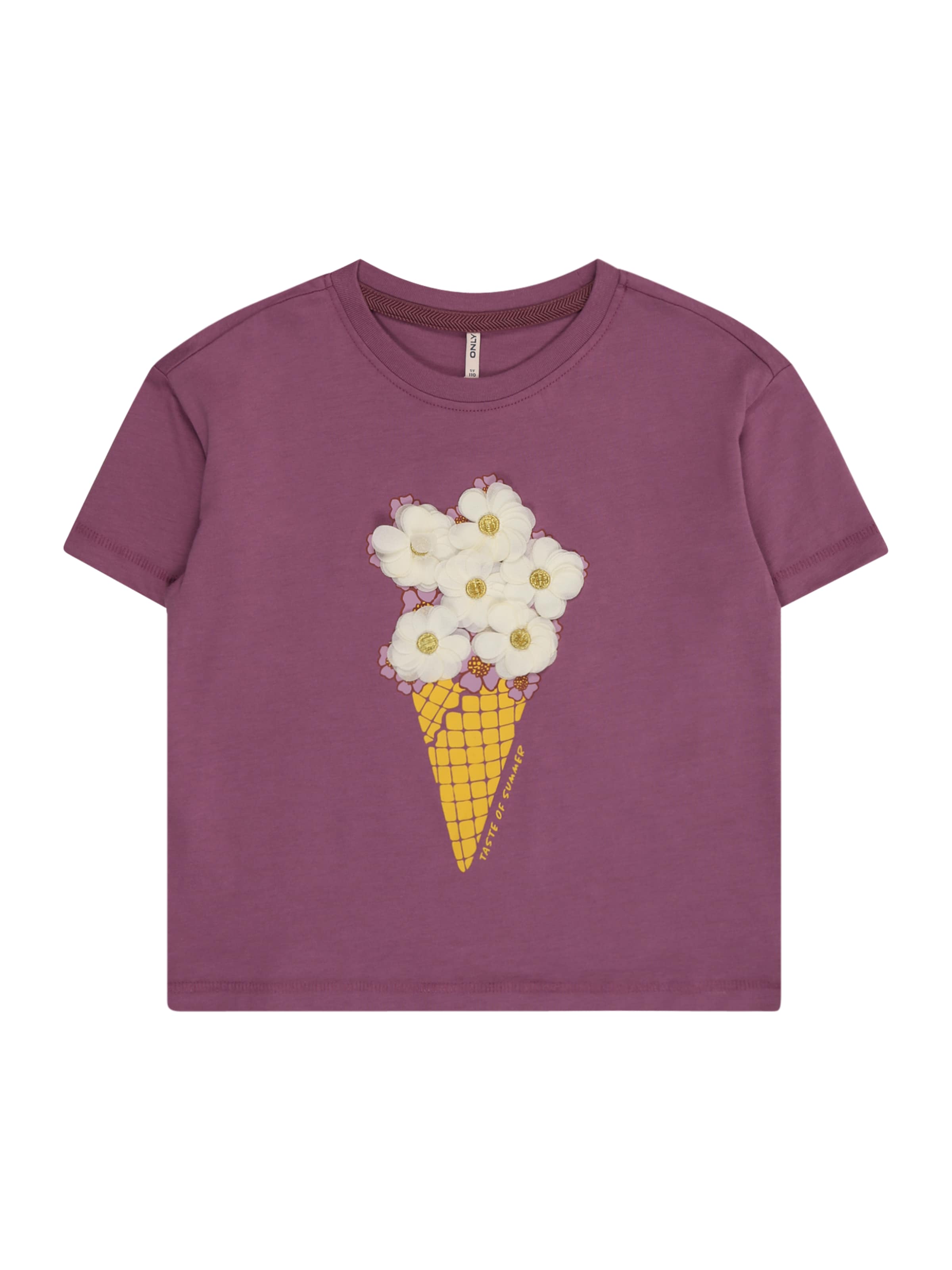 Only Mini Tričko 'KMGCREAM' – fialová: přední strana