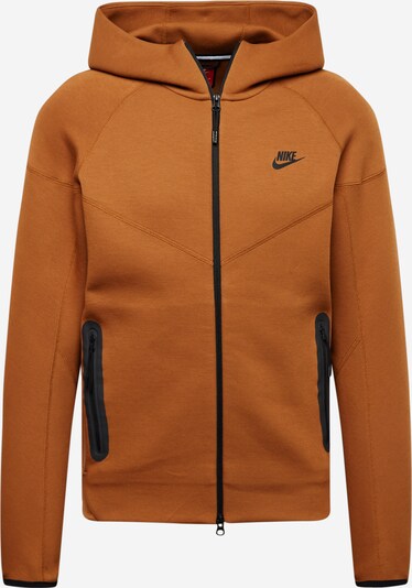 Nike Sportswear Veste de survêtement 'TCH FLC' en cognac / noir, Vue avec produit