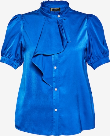 Camicia da donna di faina in blu: frontale
