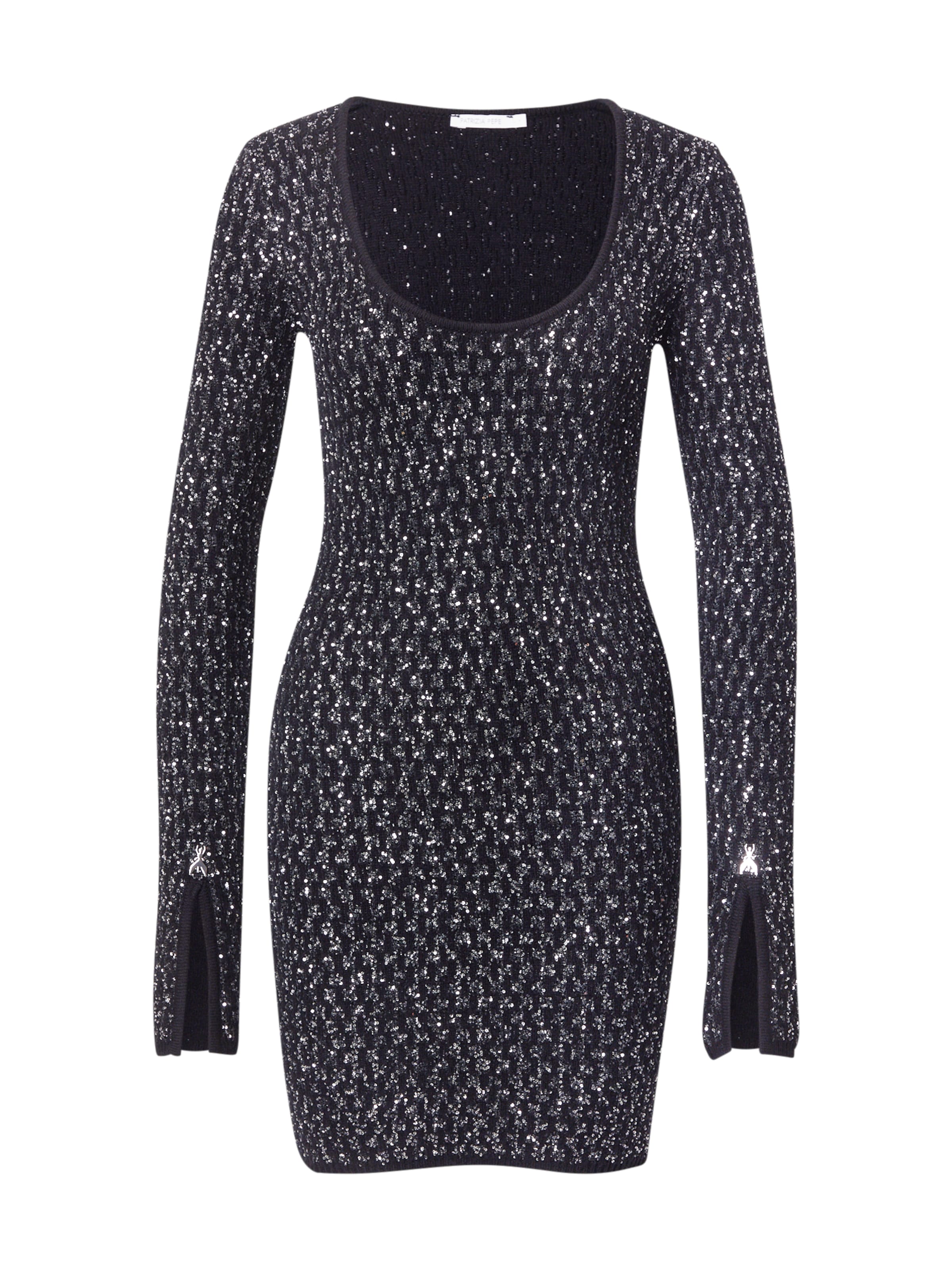 PATRIZIA PEPE Strikkjole i sort: forside