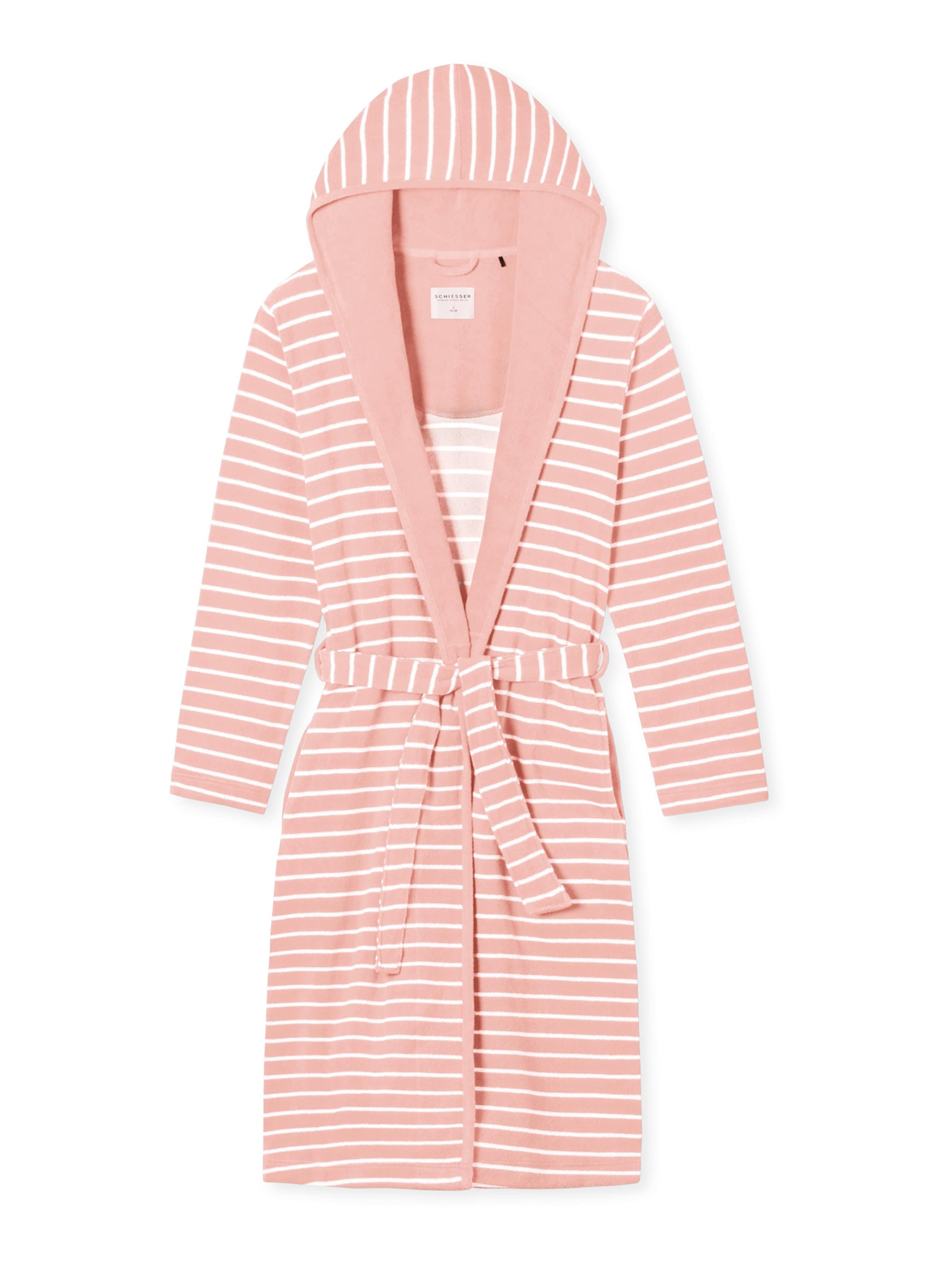 SCHIESSER Badjas kort 'Feather Terry' in Roze: voorkant