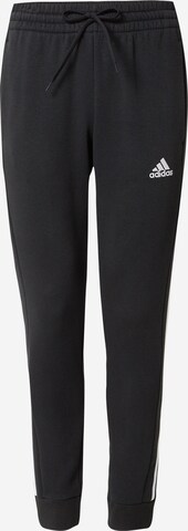 ADIDAS SPORTSWEAR Tapered Workout Pants 'Essentials' in Black: front