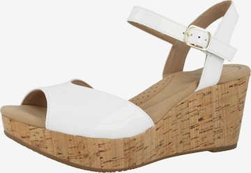 CLARKS Strap Sandals 'Annadel Mystic' in White: front