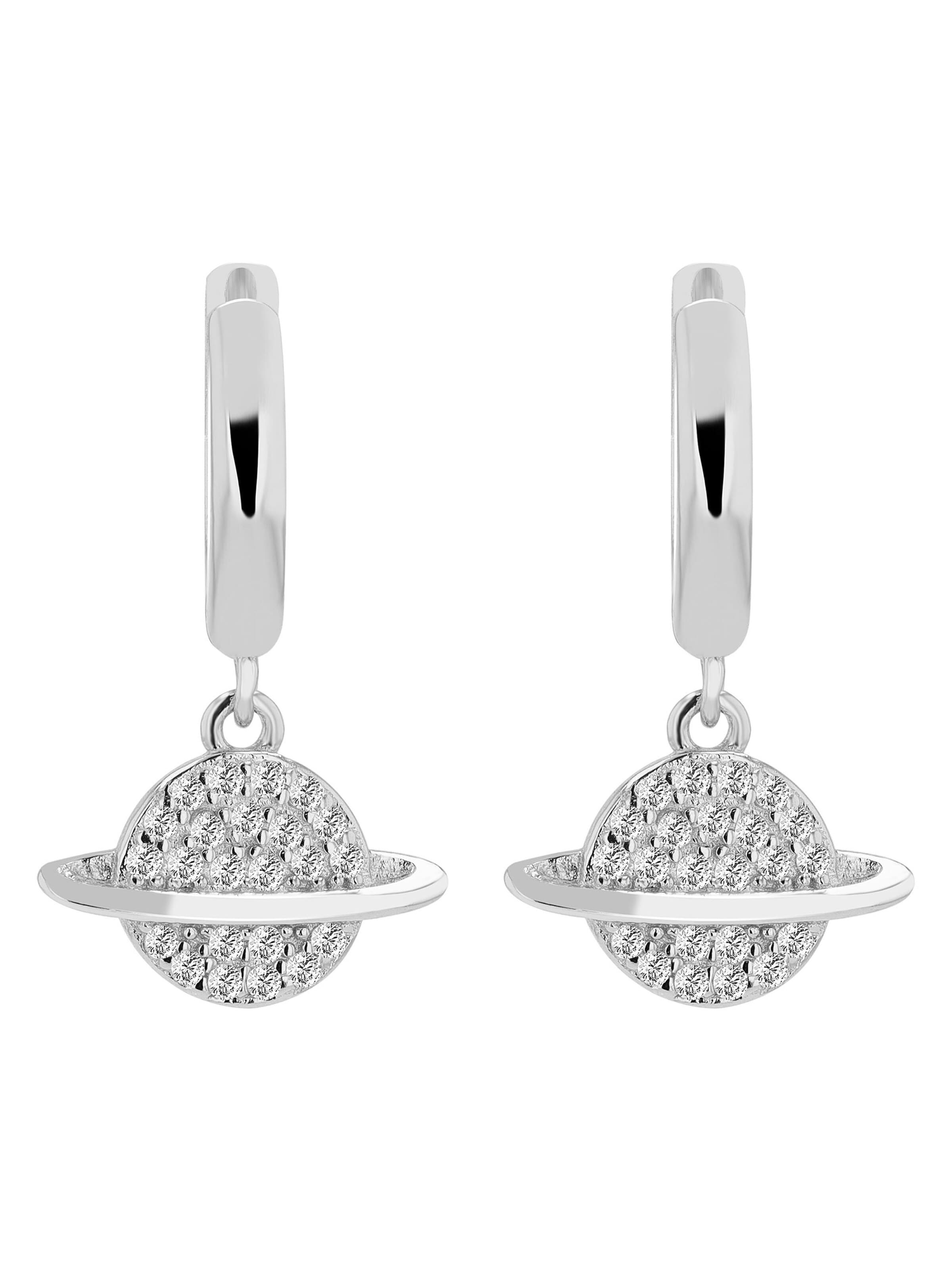 Akzent Ohrringe 'Tiara, 925 Sterlingsilber, langlebig'‌‌‌‌‌ in Silber: Vorderseite