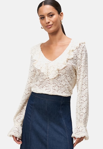 Camicia da donna di zero in bianco: frontale