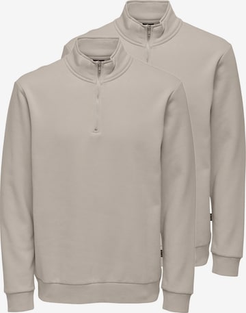 Only & Sons Sweatshirt 'Ceres' in Beige: front