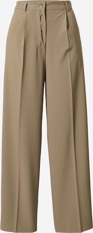 TOPSHOP Loose fit Pleat-front trousers in Green: front