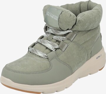 SKECHERS Lace-Up Ankle Boots in Green: front
