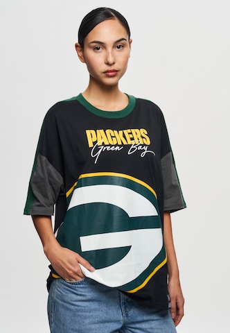 Recovered Shirt 'NFL Packers Bay Cut and Sew Oversized' in Black