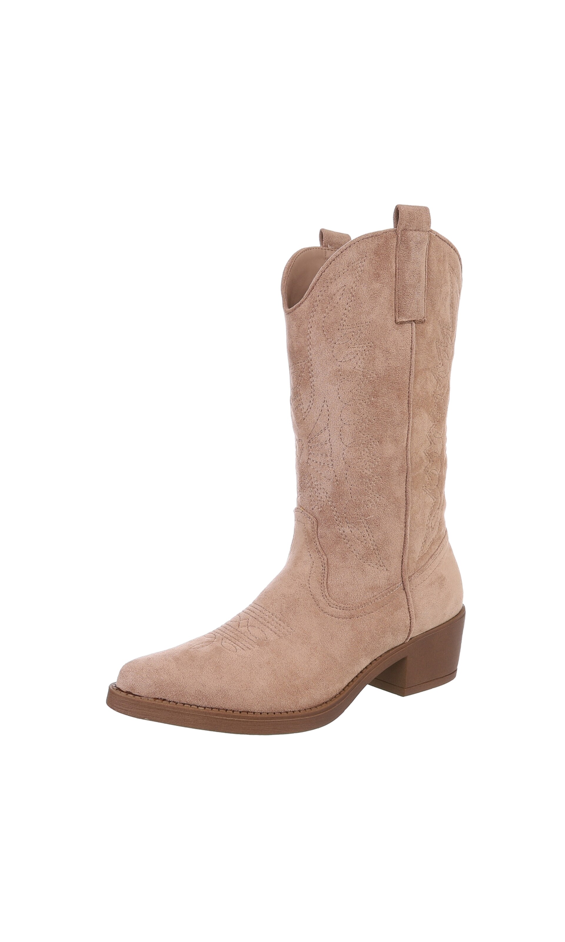 Ital-Design Cowboy Boots in Beige: front
