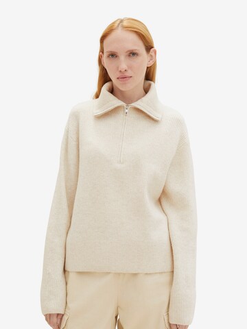 TOM TAILOR Sweater in Beige: front