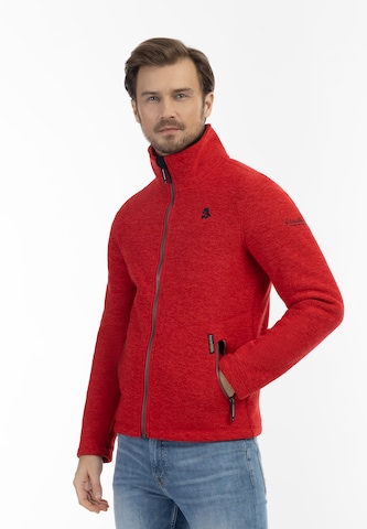 Schmuddelwedda Fleece jas in Rood: voorkant