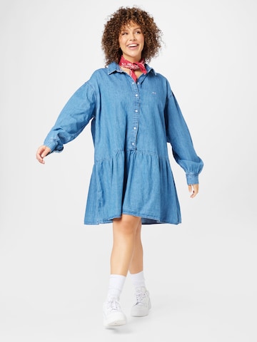 Tommy Jeans Curve Shirt Dress 'CHAMBRAY' in Blue