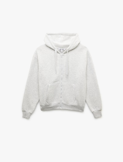 Koton Zip-Up Hoodie in Light grey, Item view