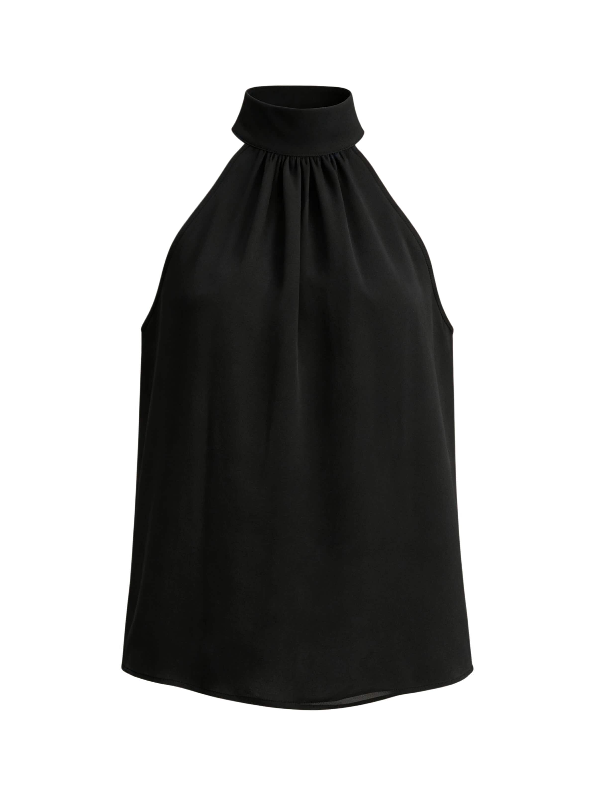 Lilysilk - Blusa 'Seidengeorgette Top mit Neckholder' en negro: frente