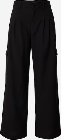 Gina Tricot - Pierna ancha Pantalón cargo en negro: frente