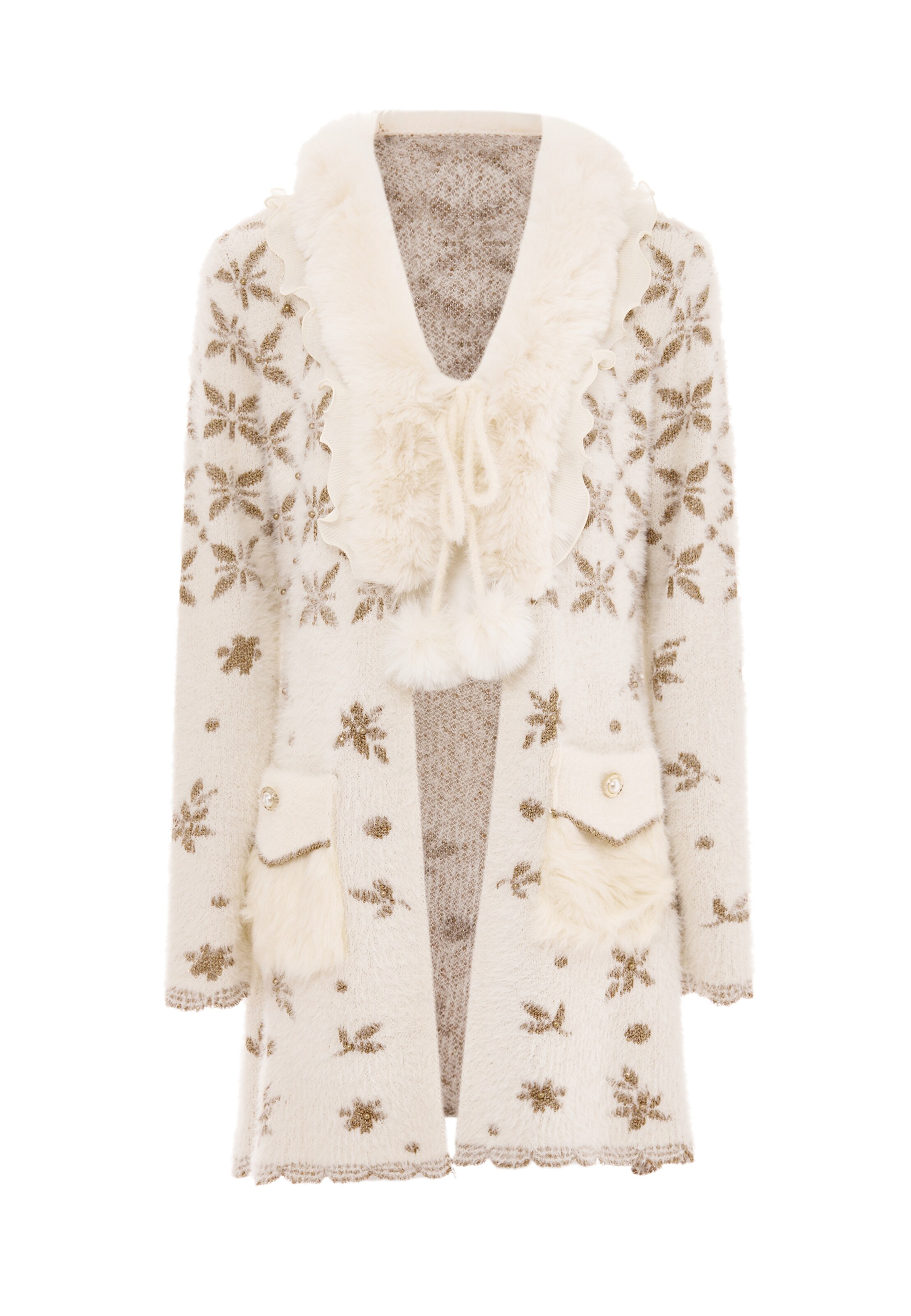 faina Pletena jopa | bež barva: sprednja stran