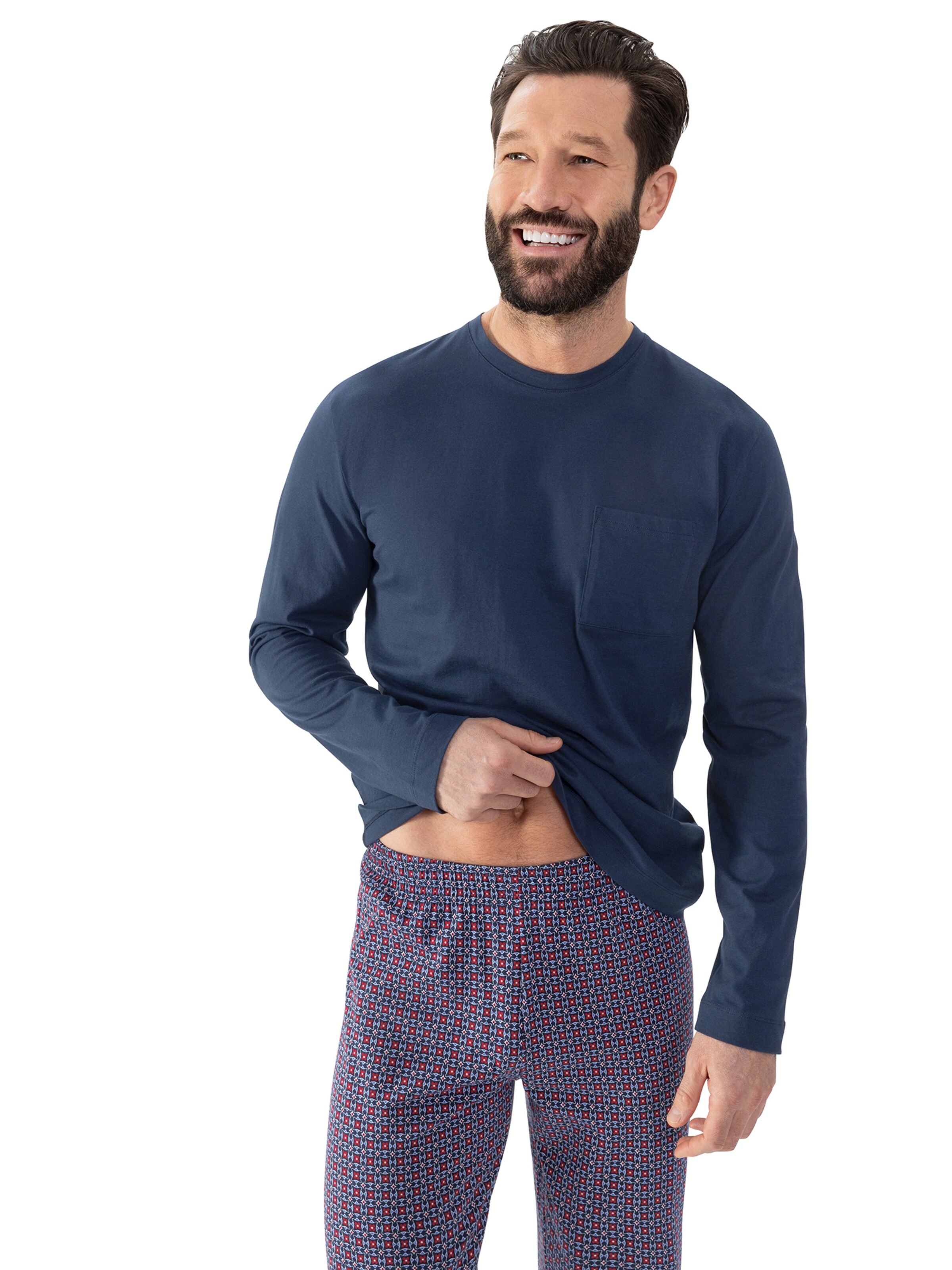 Mey Hausanzug in Blau: Vorderseite