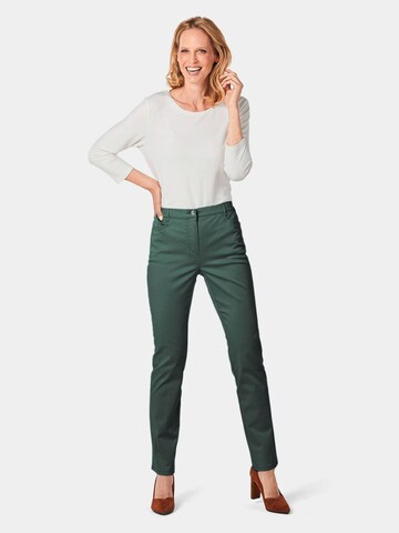 Goldner Slim fit Pants 'Carla' in Green