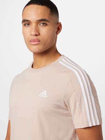 ADIDAS SPORTSWEAR Functioneel shirt 'Essentials 3-Stripes' in Beige