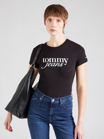 Tommy Jeans Koszulka 'Essential' w kolorze czarny: przód