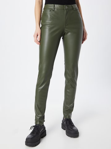 ICHI Slim fit Pants 'COMANO' in Green: front