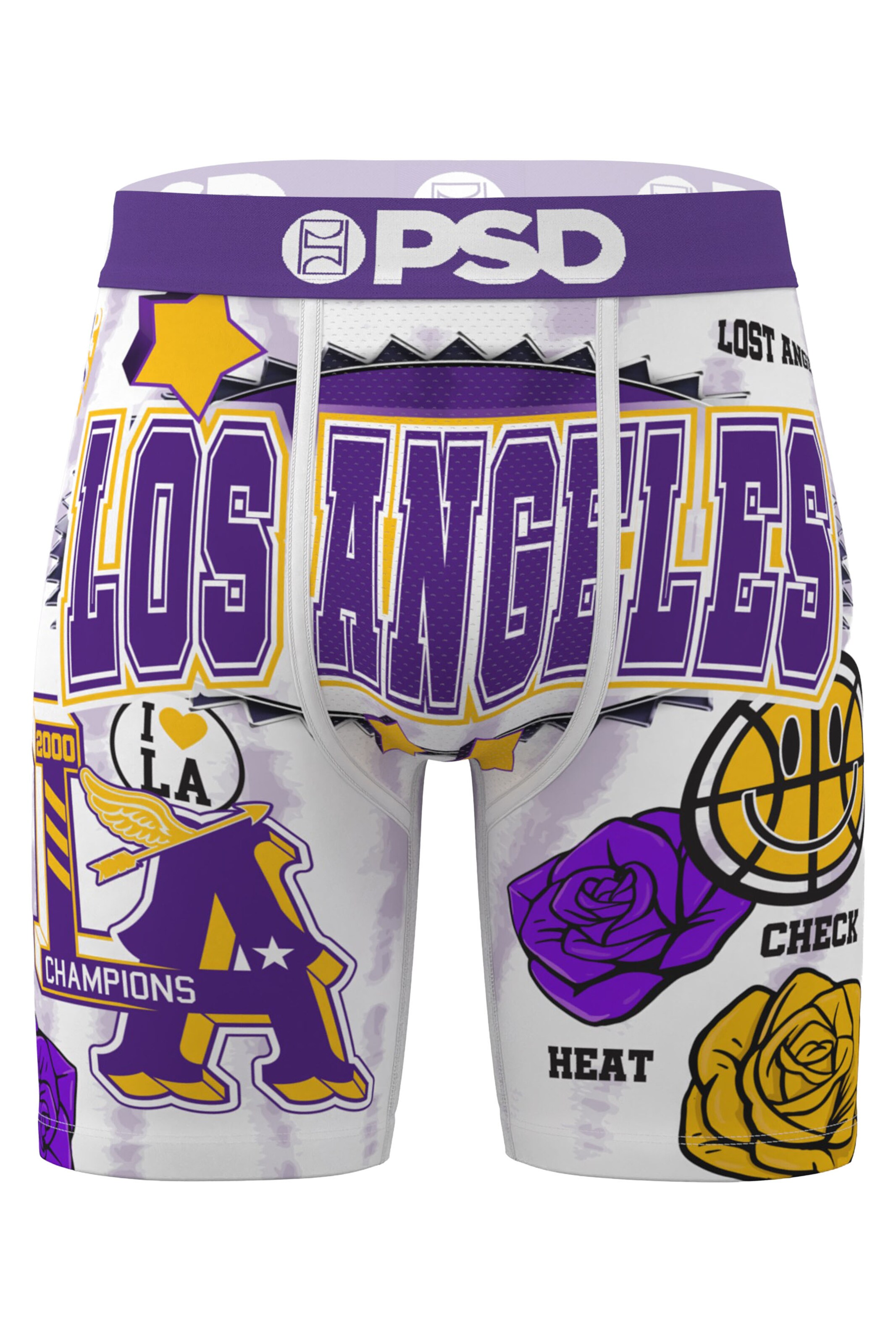 PSD Boxer shorts 'La Buckets' in White: front