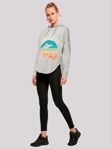 F4NT4STIC Sweatshirt 'I Believe UFO Alien Sonnenuntergang' in Grau