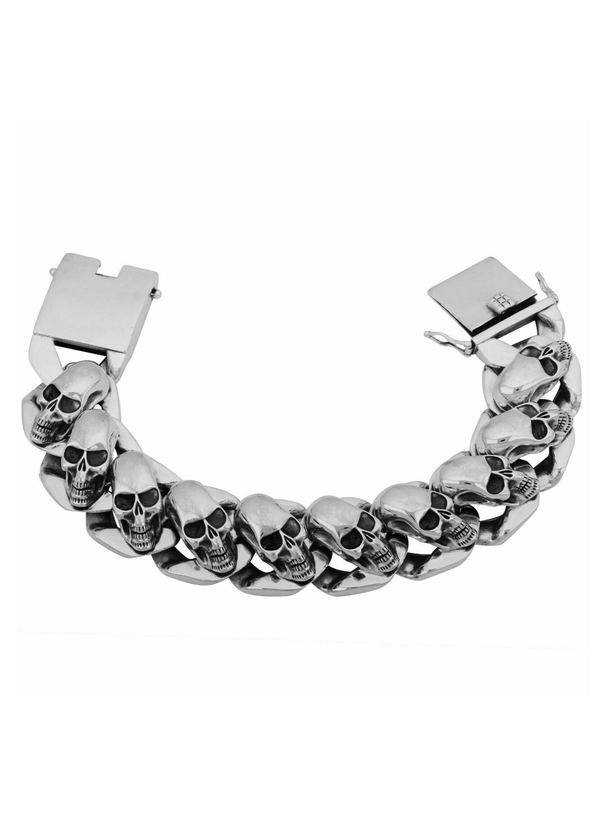 Tony Fein Armband 'Totenköpfe'‌‌‌ in Silber