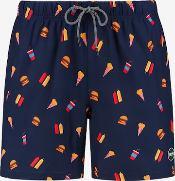 Pantaloncini da bagno 'fast food 4-way stretch' di Shiwi in blu: frontale