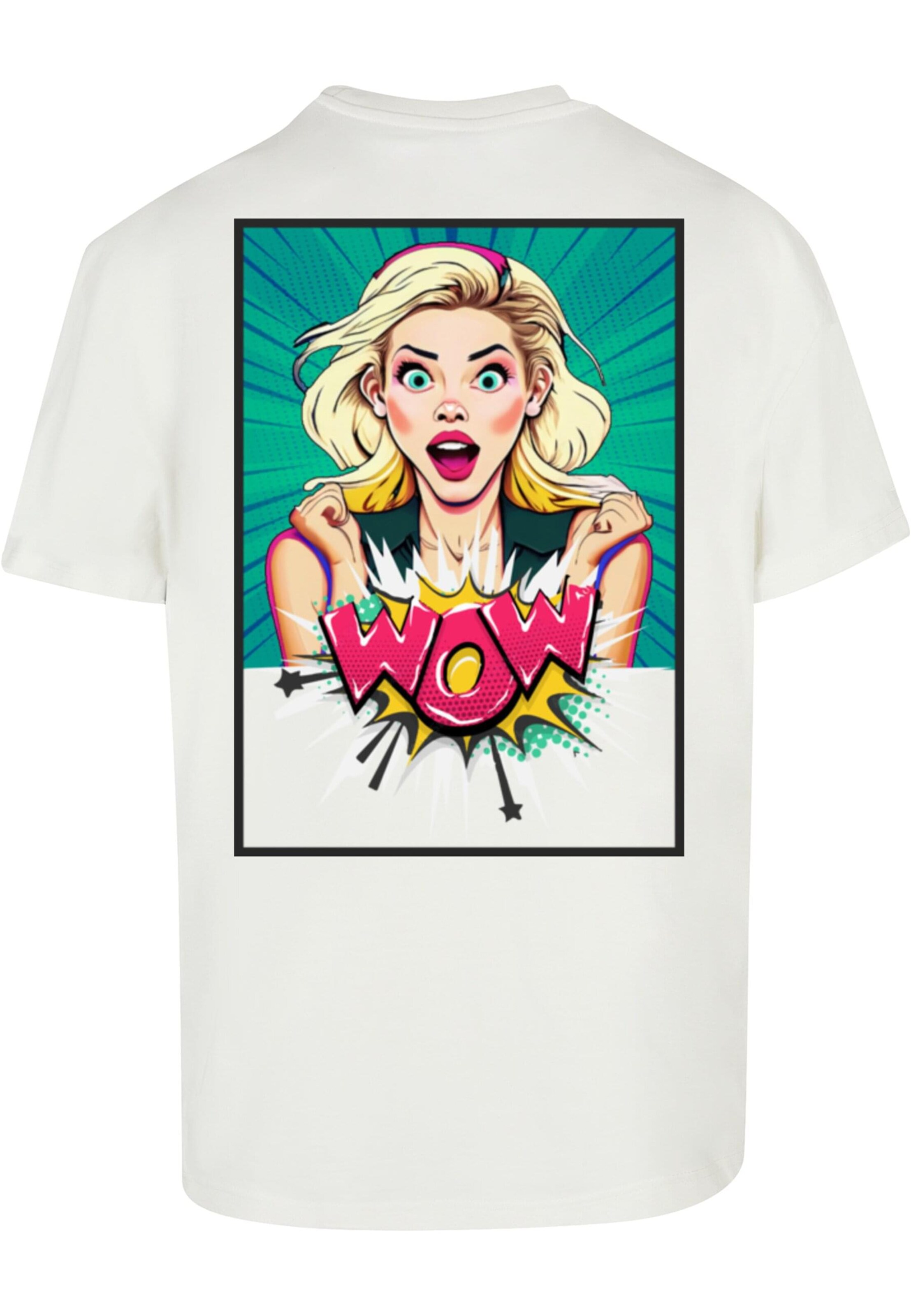Merchcode T-Shirt 'Wow Comic' in Weiß