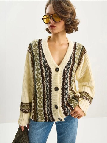 Bianco Lucci - Casaco de malha oversized em branco: frente