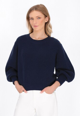 Pull-over DreiMaster Maritim en bleu : devant