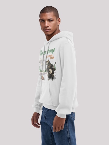 Sweat-shirt 'US National Parks Yellowstone Bear Playing Banjo' F4NT4STIC en blanc