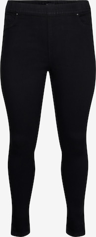 Zizzi Skinny Jeggings 'JTALIA' in Zwart: voorkant