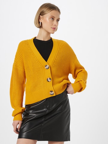 JDY Knit Cardigan 'JUSTY' in Yellow: front